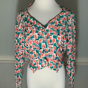 Vintage 90s Button Down Crop Top